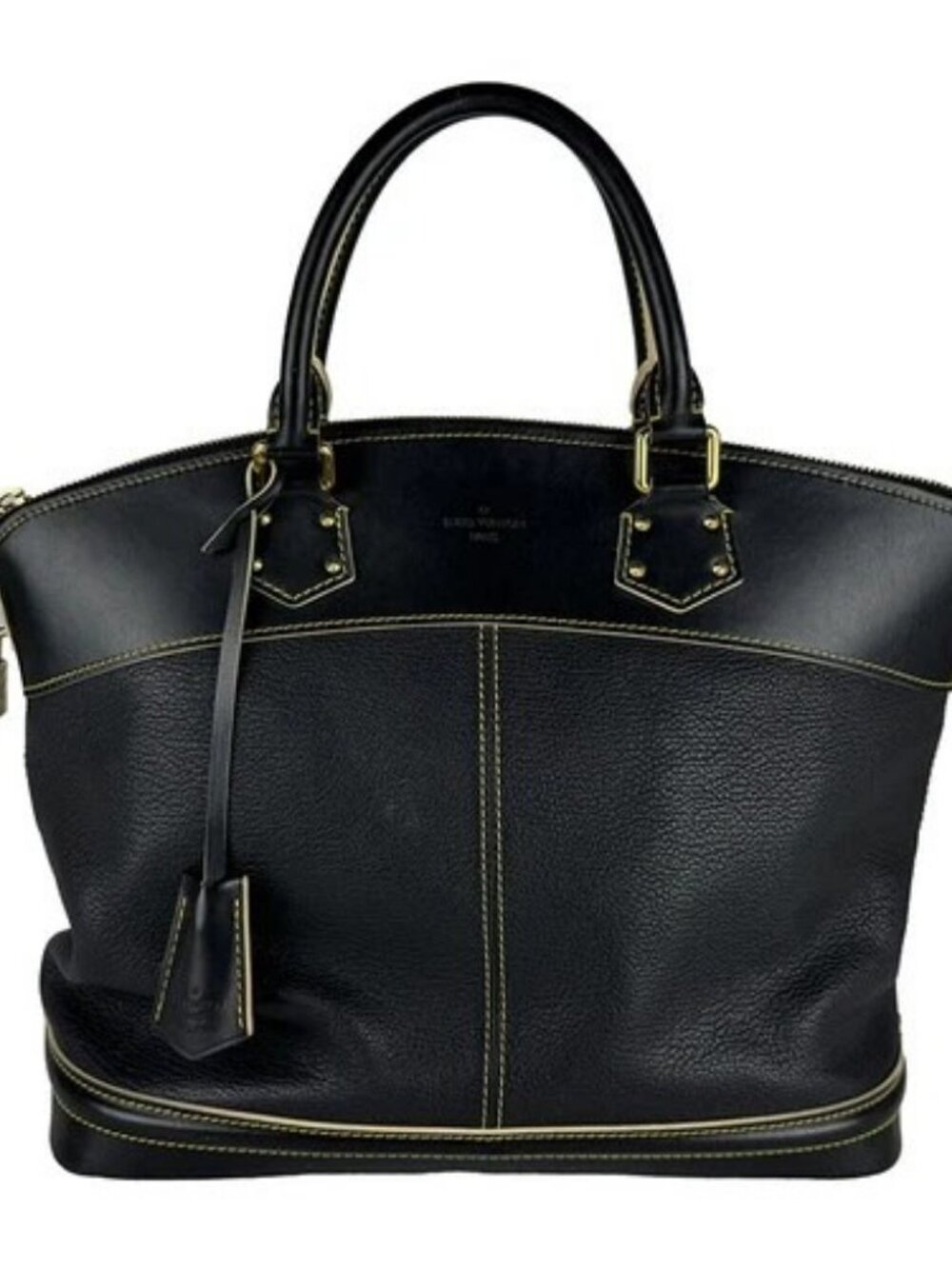 Auth LOUIS VUITTON Suhali Lockit MM Handbag Black Leather M91875 - z11083